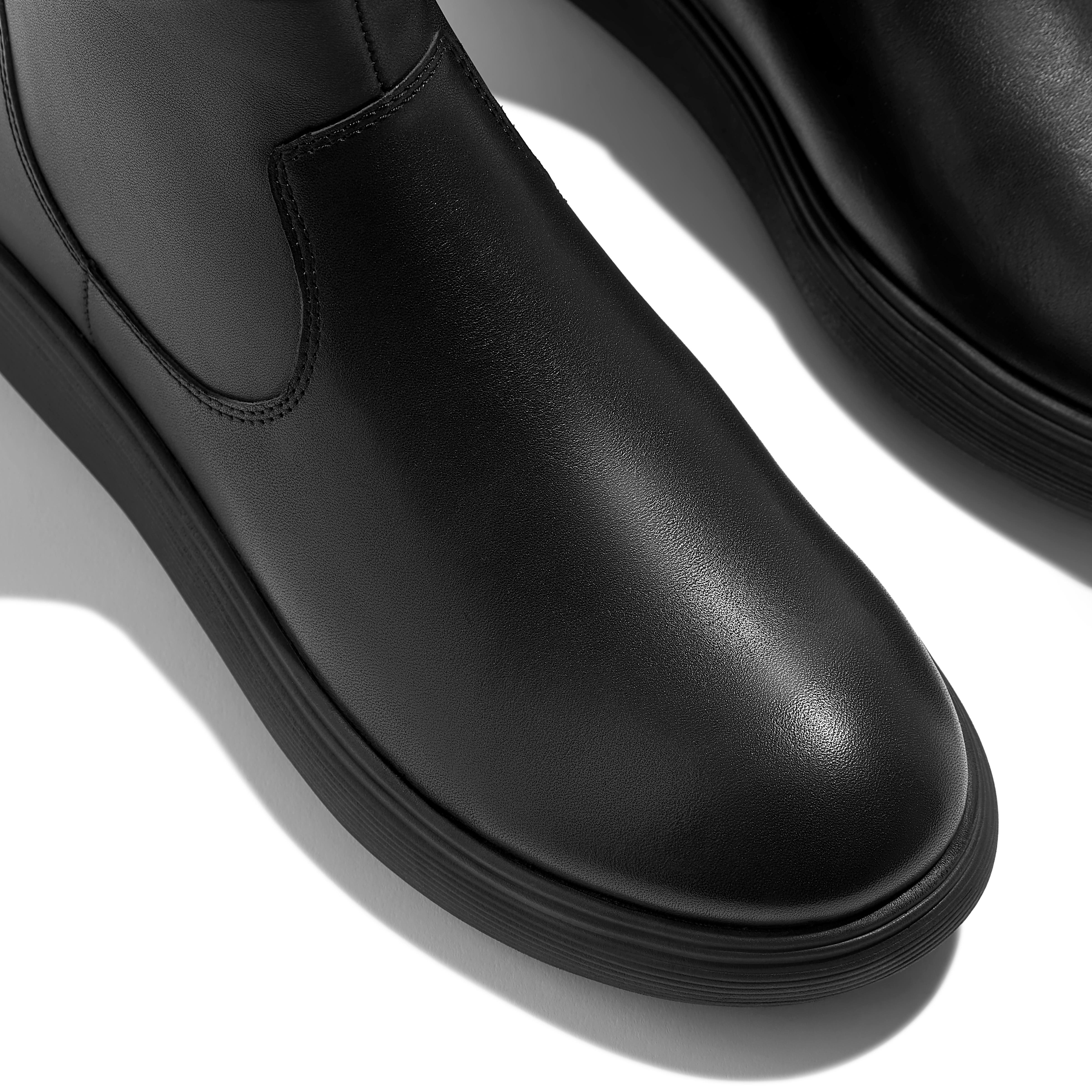 Iq-Comff Leather Zip Ankle Boots, Alternate, color, All Black