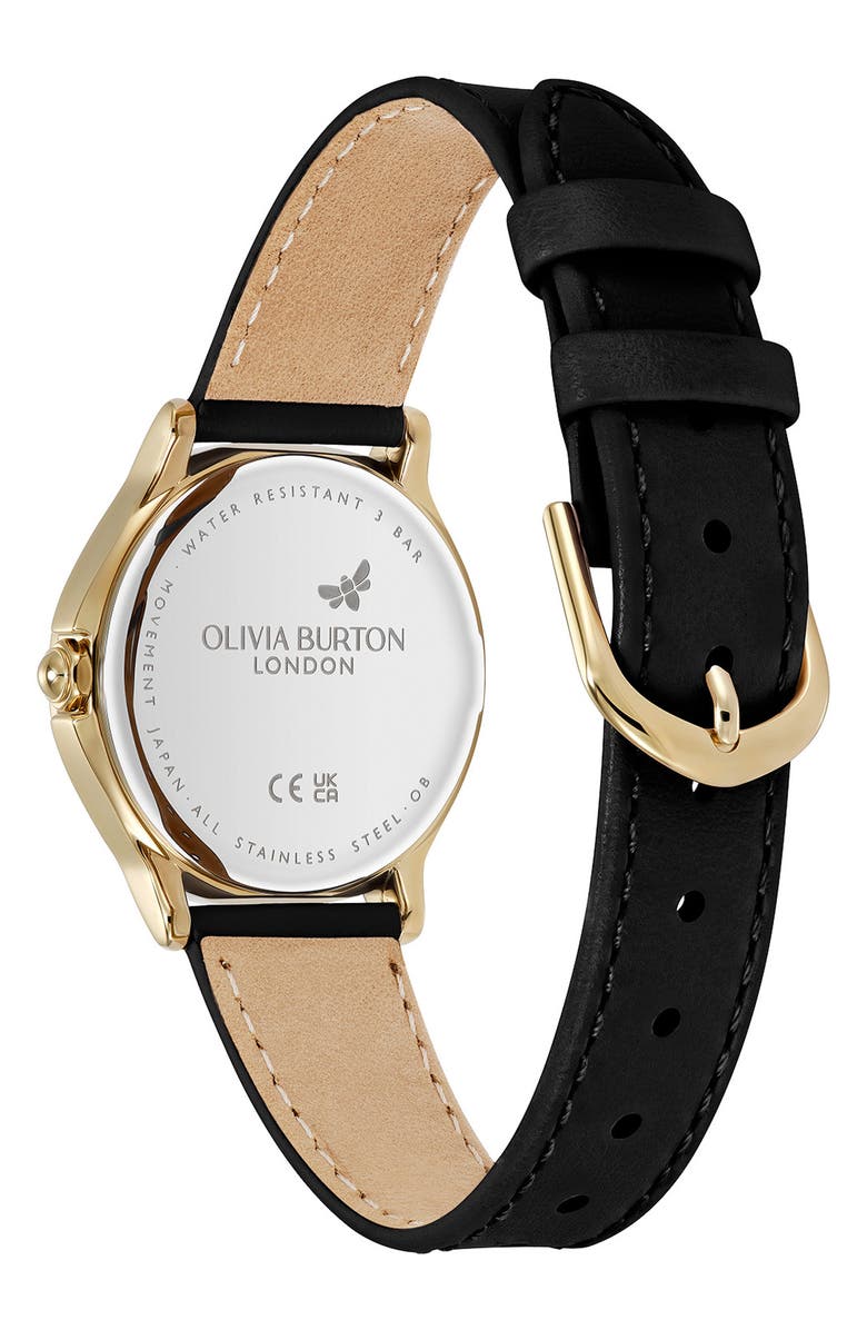Olivia Burton Classic Bee Leather Strap Watch, 30mm, Alternate, color, 