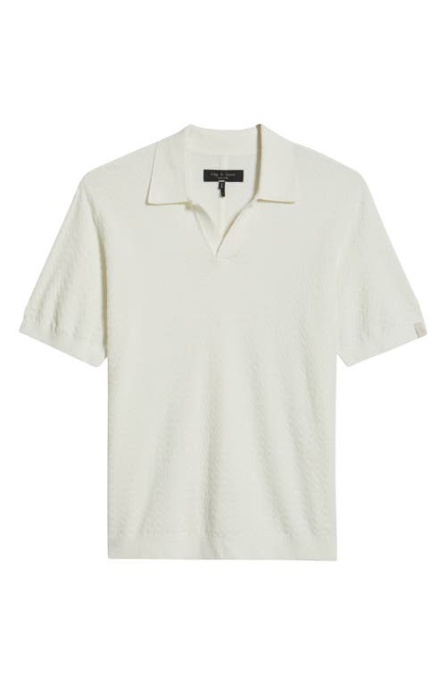 Rag & Bone Zuma Johnny Collar Chevron Terry Cloth Polo Sweater