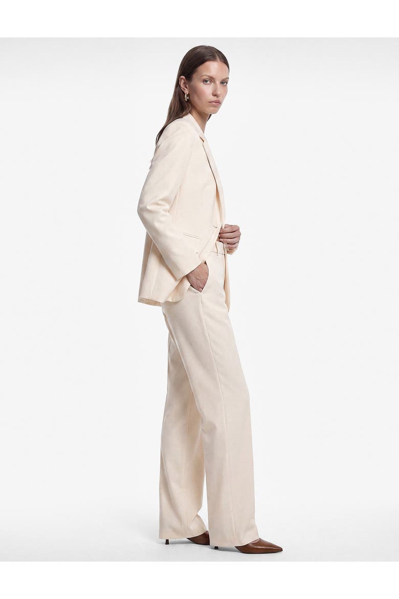 High Rise Wide Leg Tailored Trousers, Alternate, color, OFF WHITE