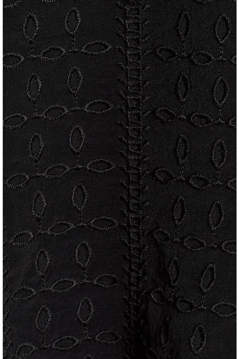 Embroidered Puff Sleeve Top, Alternate, color, BLACK