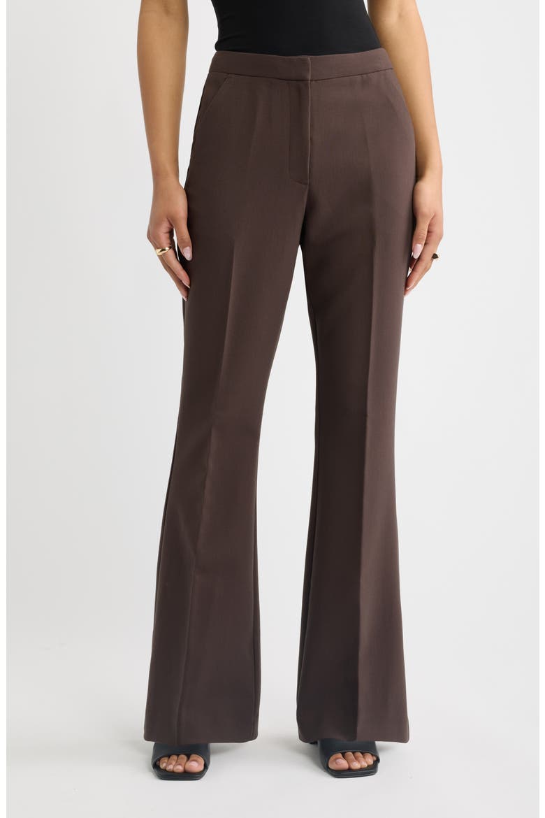 Icon Twill Flare Pants, Main, color, BROWN SEAL