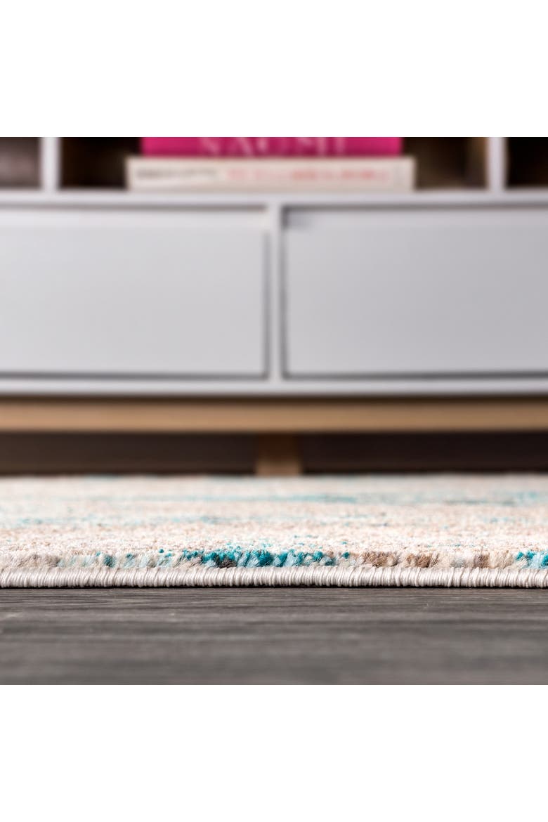Contemporary POP Modern Abstract Vintage Faded Area Rug, Alternate, color, Blue/Gray