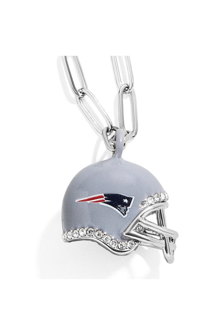 Women's BaubleBar New England Patriots Helmet Charm Necklace, Main, color, Silver