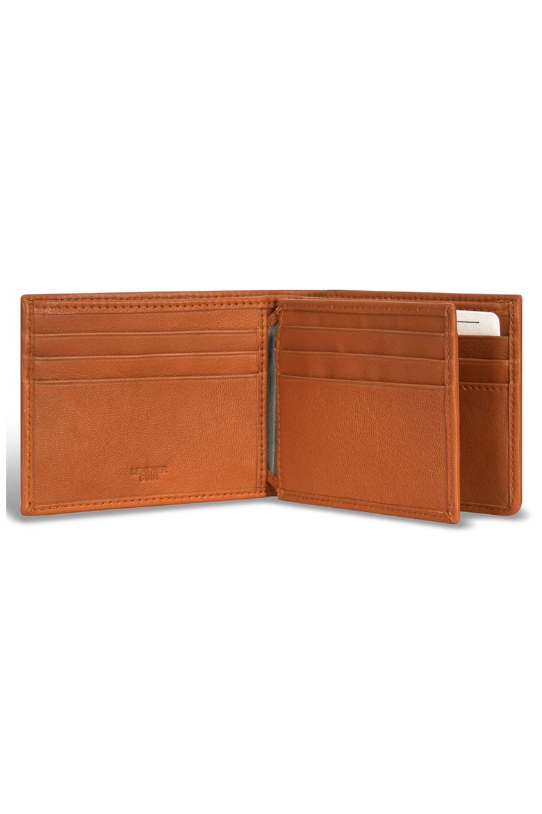Denim Center Wing Bifold Wallet, Alternate, color, TAN/ BLACK