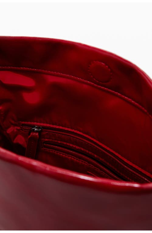 Desigual Patent Faux Leather Handbag In Red
