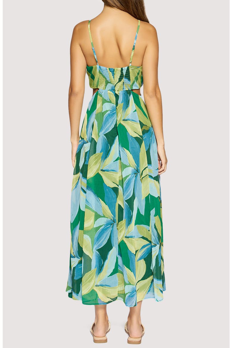 Neroli Floral Wave Side Cutout Maxi Dress, Alternate, color, GREEN-MULTI