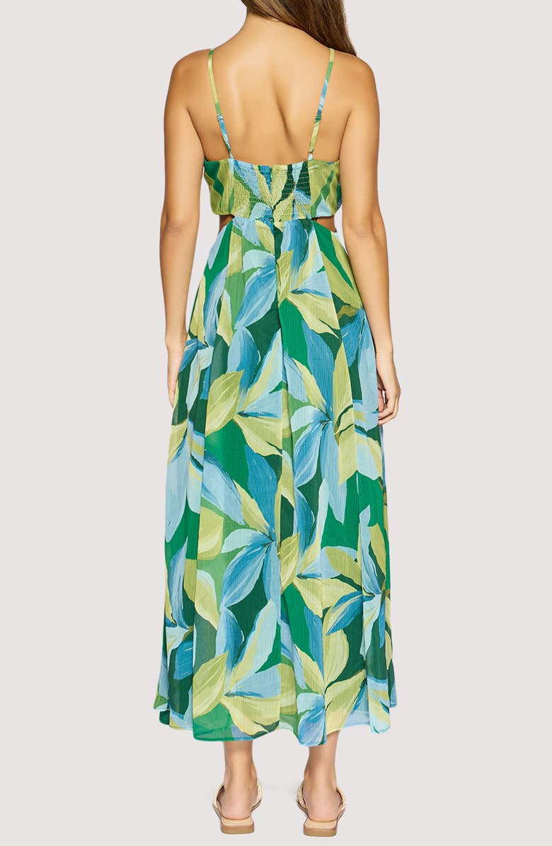 Lost + Wander Neroli Floral Wave Side Cutout Maxi Dress, Alternate, color, Green-Multi