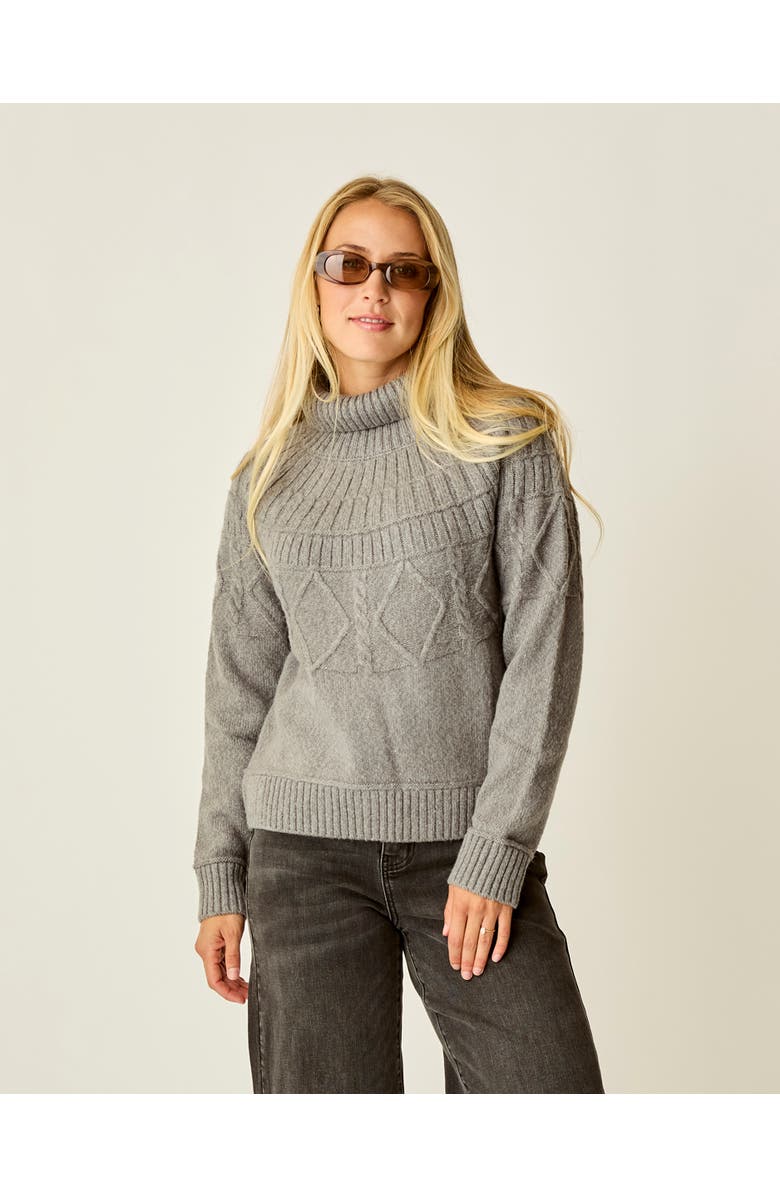 Carve Designs Neve Cable Turtleneck, Alternate, color, Pewter Heather