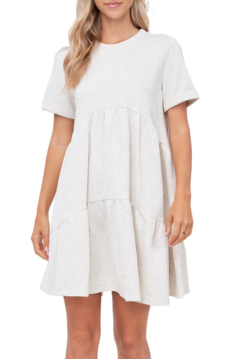 En Saison French Terry Tiered Minidress, Main, color, 