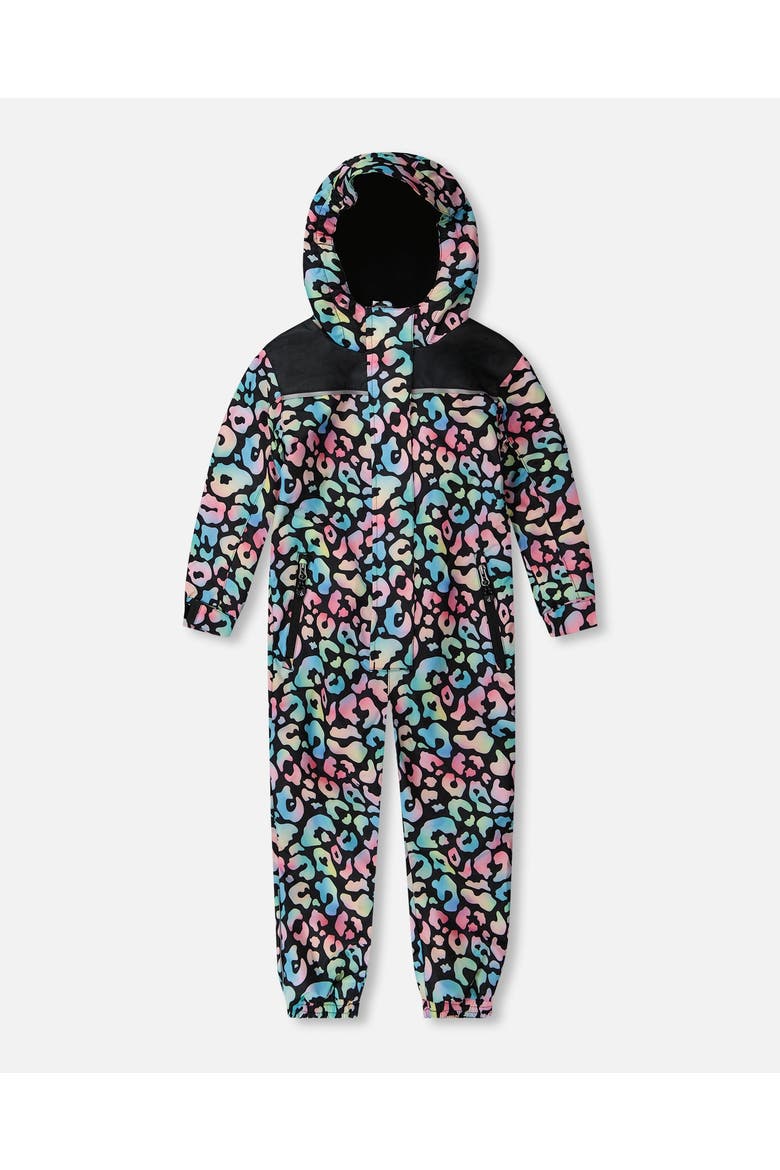 Kids Mid-Season Animal One-Piece Outerwear, Main, color, Black Animal Print