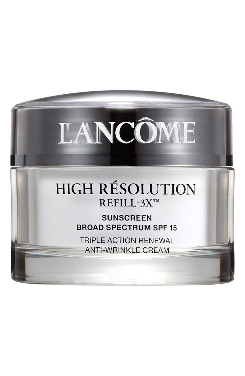 Lancôme High Résolution Refill-3X Anti-Wrinkle Moisturizer Cream SPF 15 Sunscreen, Main, color, 