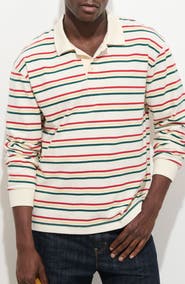 Alex Mill Striped Cotton Jersey Long Sleeve Rugby Shirt