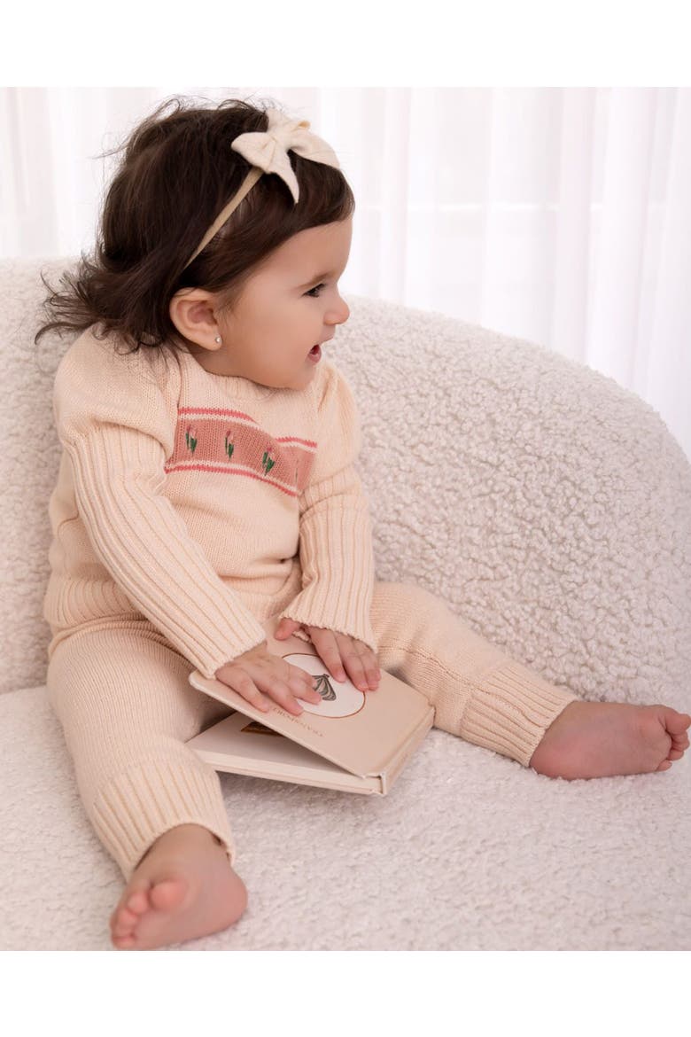 Kid's Tulips Cotton Knit Legging Set, Alternate, color, Pink Multi