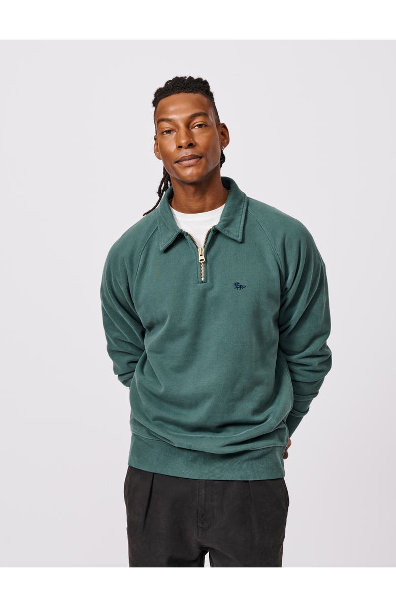 Aubin Dunster Zip Neck Sweatshirt, Main, color, Racing Green