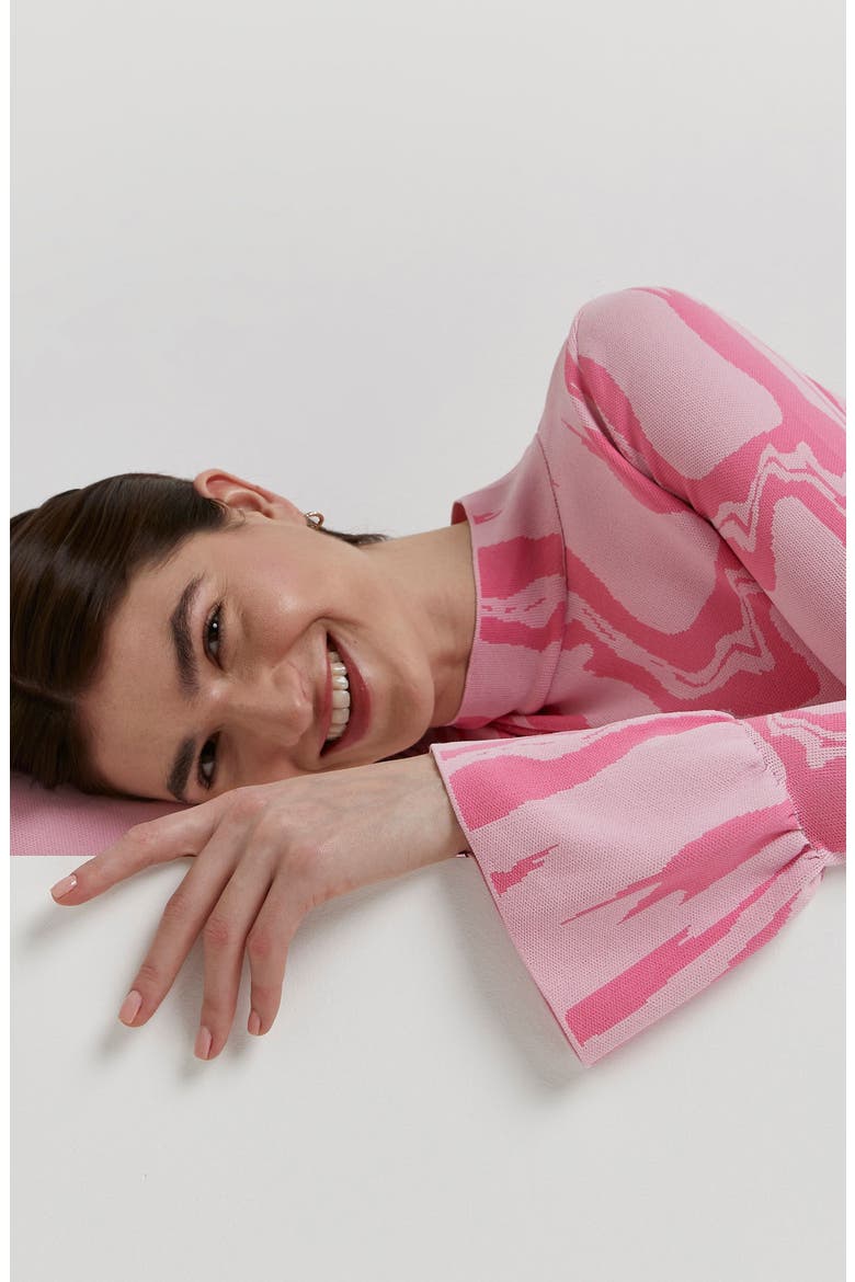 Painterly Swirl Sweater, Alternate, color, BRIGHT PINK