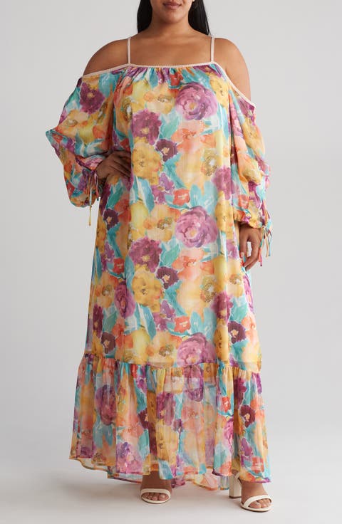 Mira Cold Shoulder Maxi Dress (Plus)
