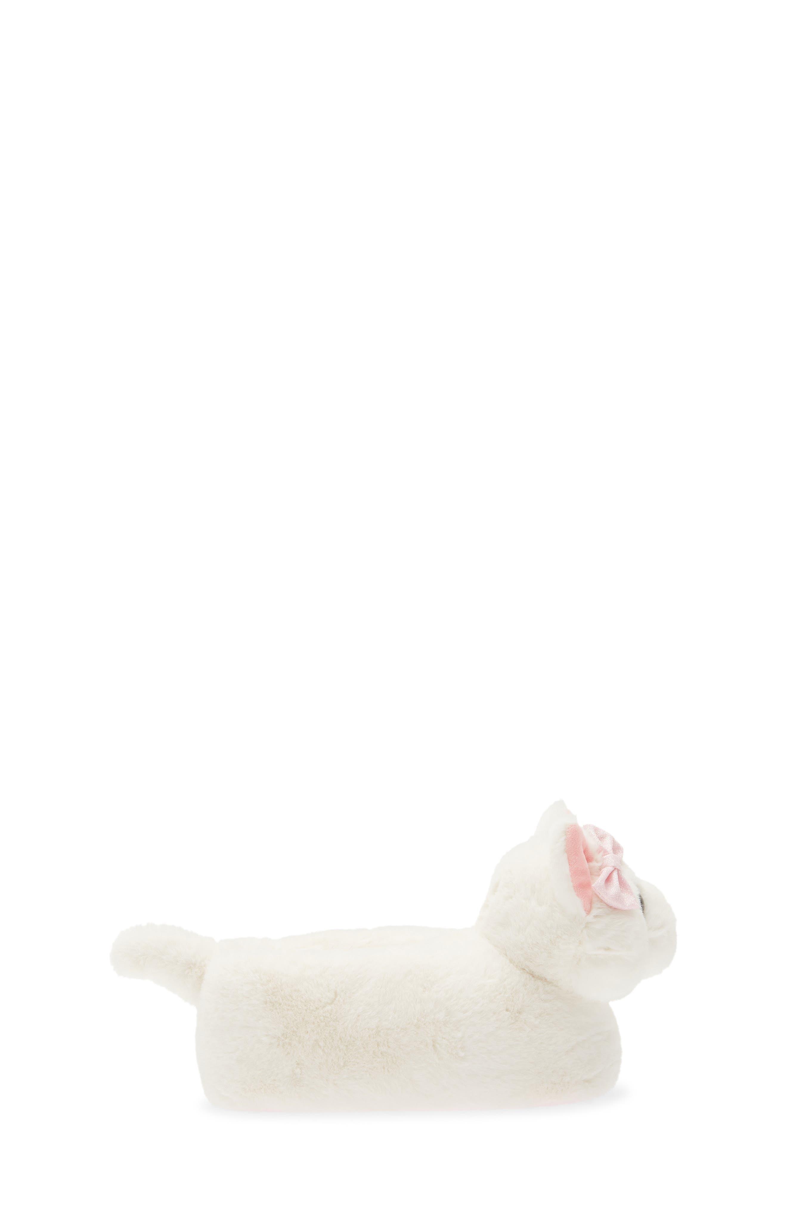 Kids' Kitty Cat Slipper, Alternate, color, IVORY