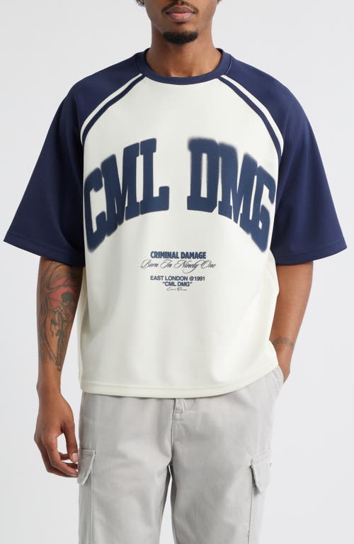 Criminal Damage Varsity Icon Colorblock Cotton Graphic T-shirt