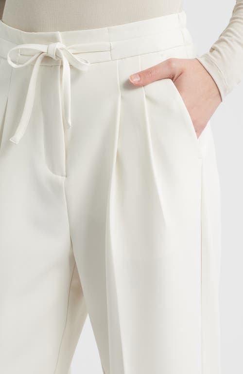 Bernardo Pleated Drawstring Pants In White