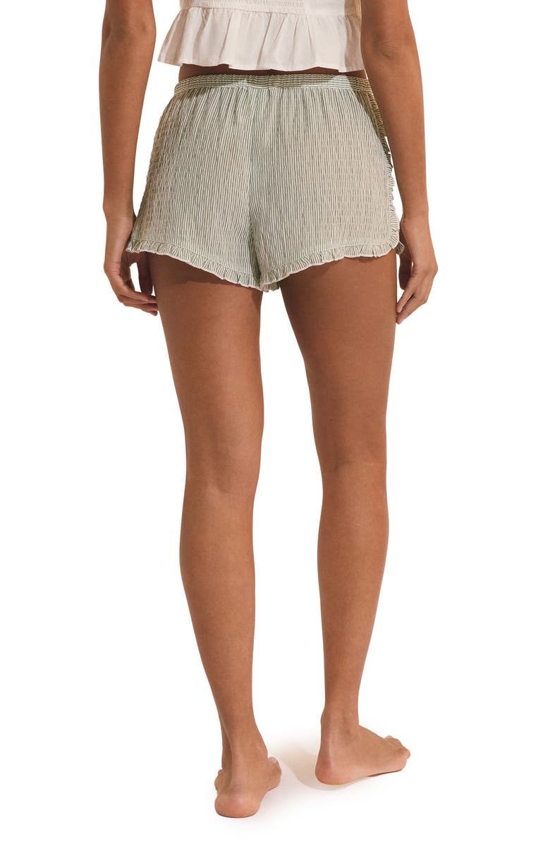 Etam Oselia Stripe Pajama Shorts, Alternate, color, Imp Fond Vert