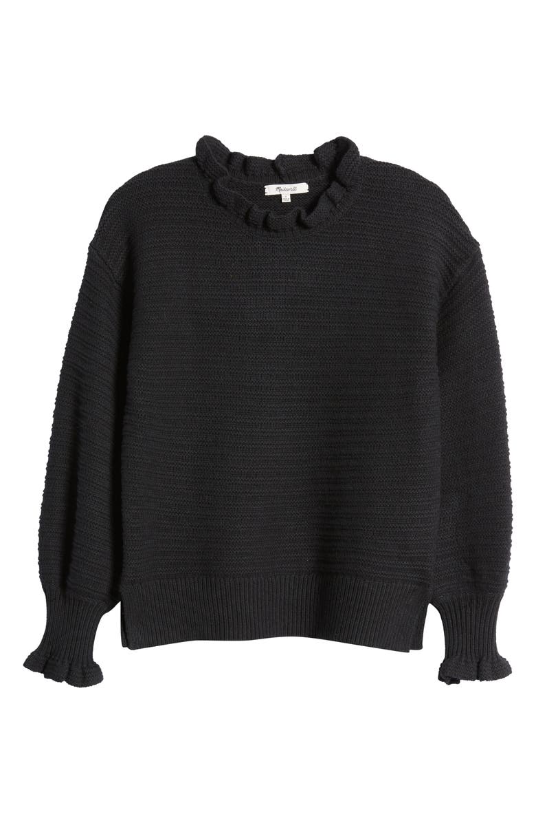 Madewell Ruffle Neck Sweater, Alternate, color,