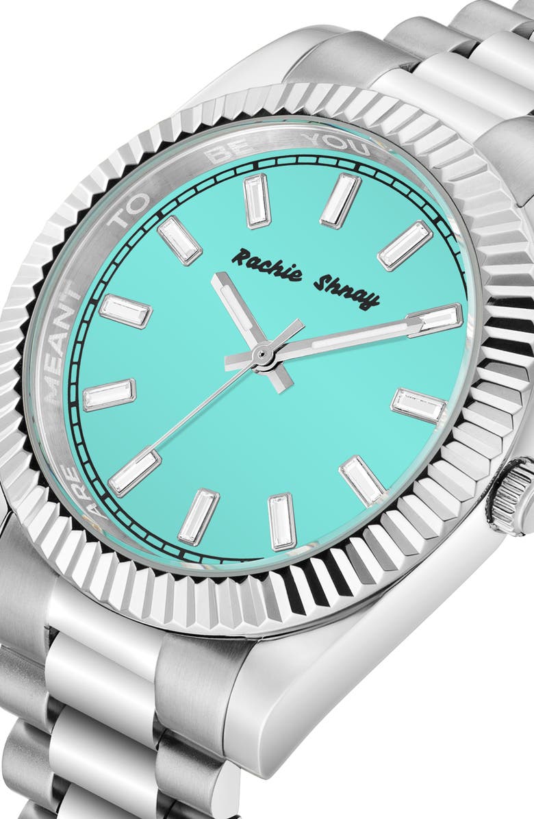 Rachie Shnay A Night in Malibu Bracelet Watch, 36mm, Alternate, color, Paloma Blue