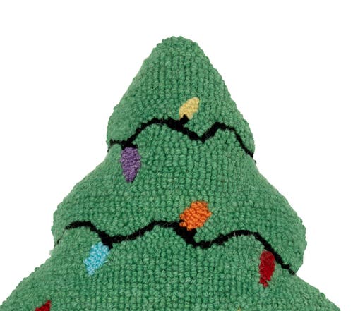 C & F Home C&f Home Christmas Tree Shaped Hooked Pillow In Green