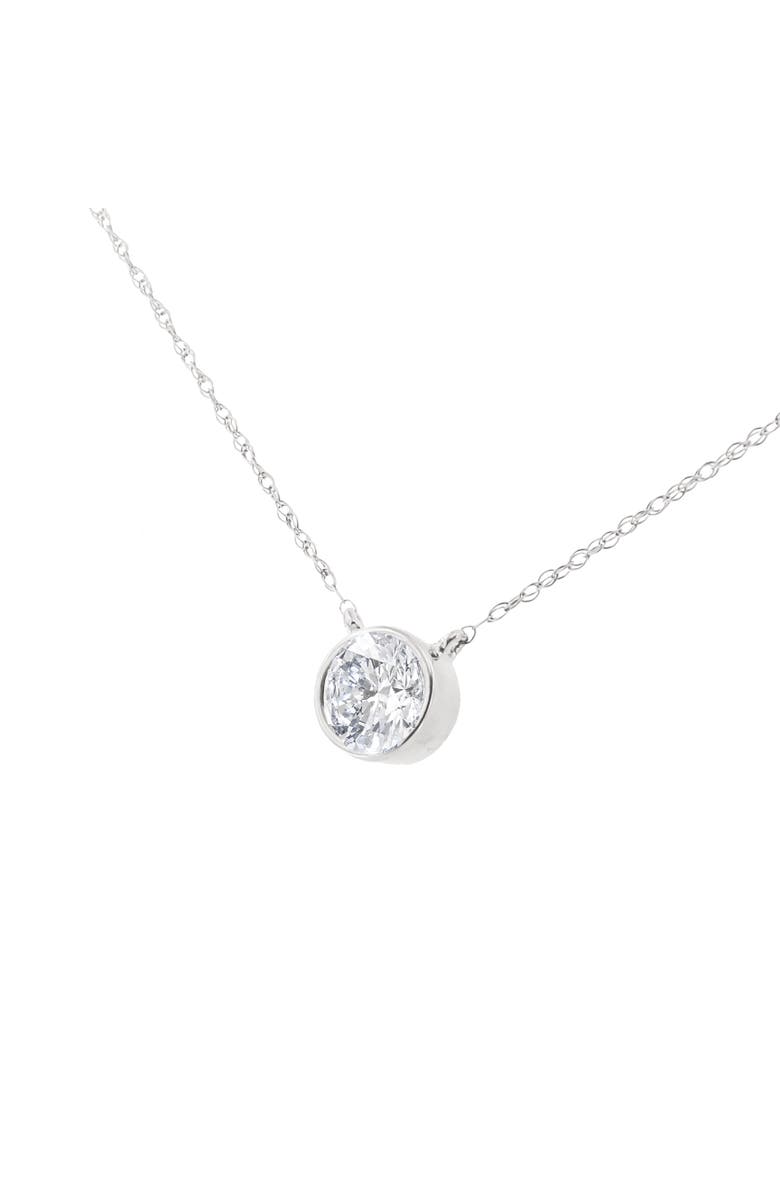 Haus of Brilliance Silver 1/2 Cttw Diamond Bezel 18" Pendant Necklace, Alternate, color, White