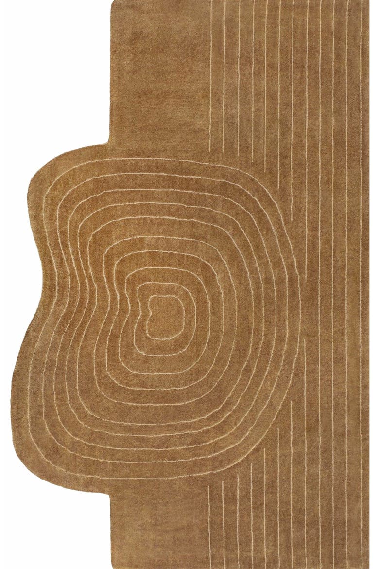 Retro Bohemian Abstract Striped Handwoven Wool Area Rug, Main, color, Light Brown/Beige
