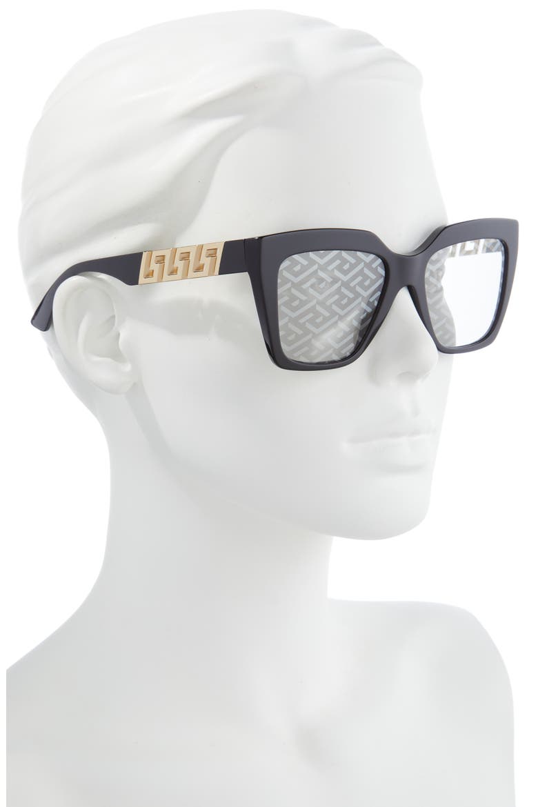 56mm Polarized Gradient Square Sunglasses, Alternate, color, SILVER