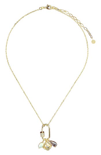 Panacea Pearl & Crystal Charm Pendant Necklace