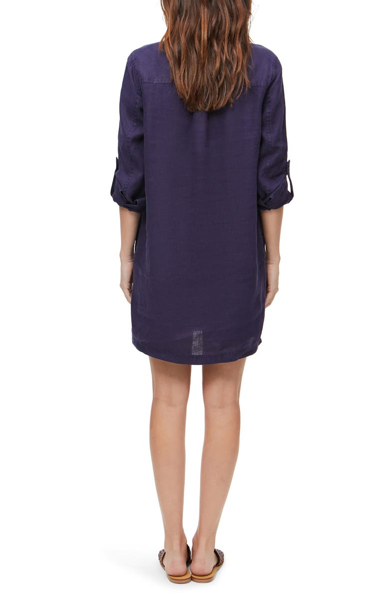 Michael Stars Eleanor Linen Shirtdress, Alternate, color, Admiral