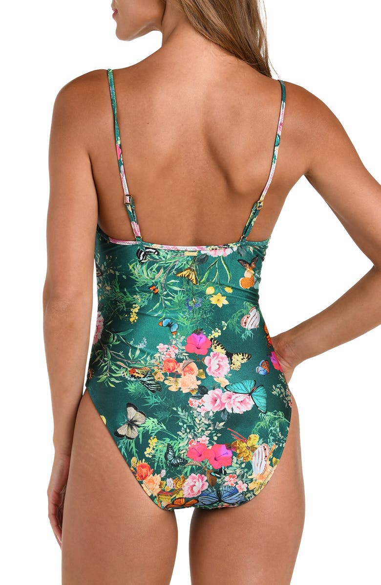 L'AGENCE Lilou Print One-Piece Swimsuit, Alternate, color, Green Multi