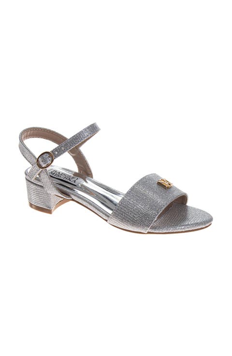 Badgley Mischka Dress Sandals for Girls Elegant Rhinestone Ankle Straps
