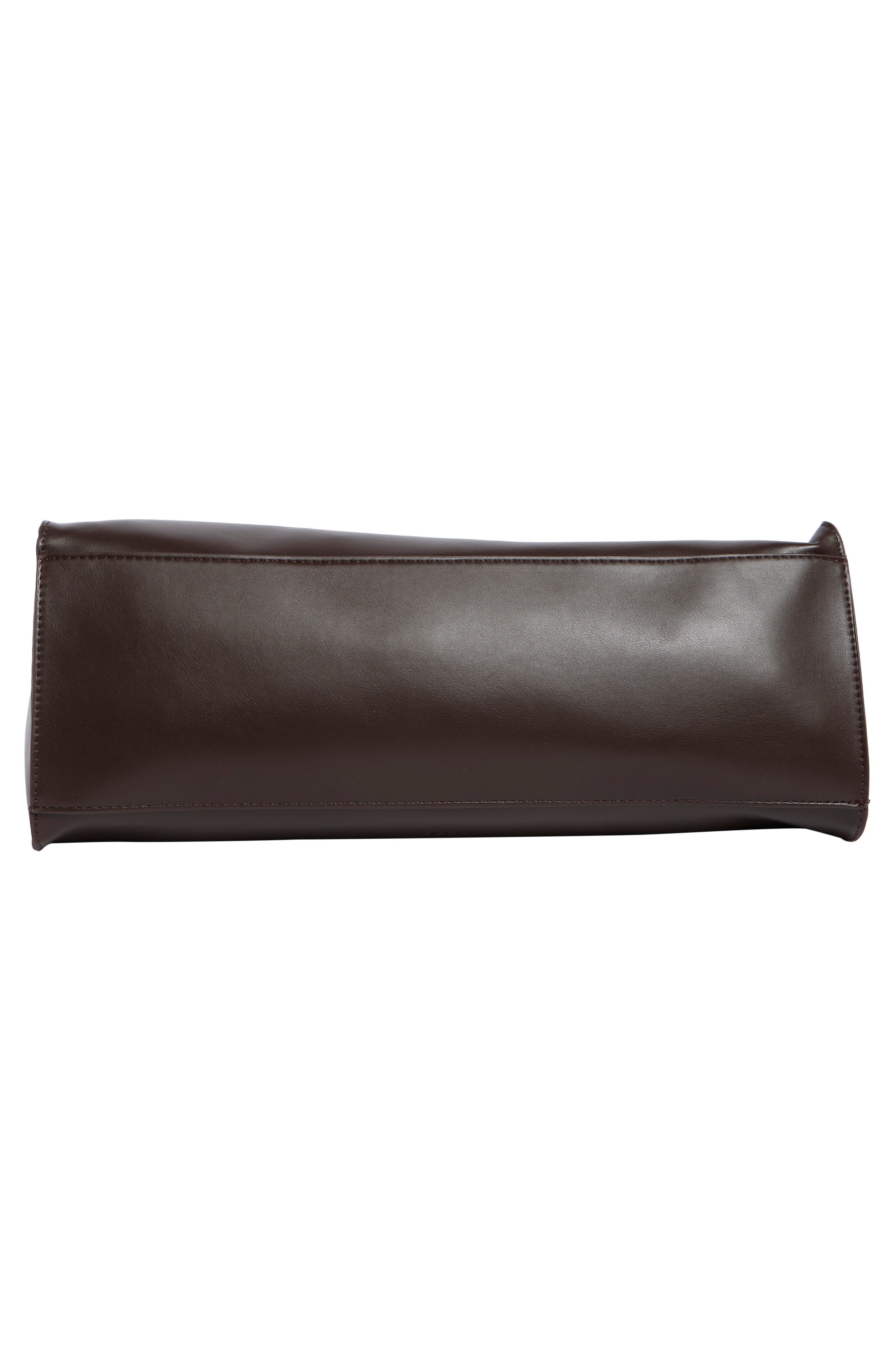 Oversized Faux Leather Tote, Alternate, color, DARK CHOCOLATE