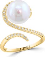 EFFY 14K Yellow Gold Diamond & Freshwater Pearl Ring
