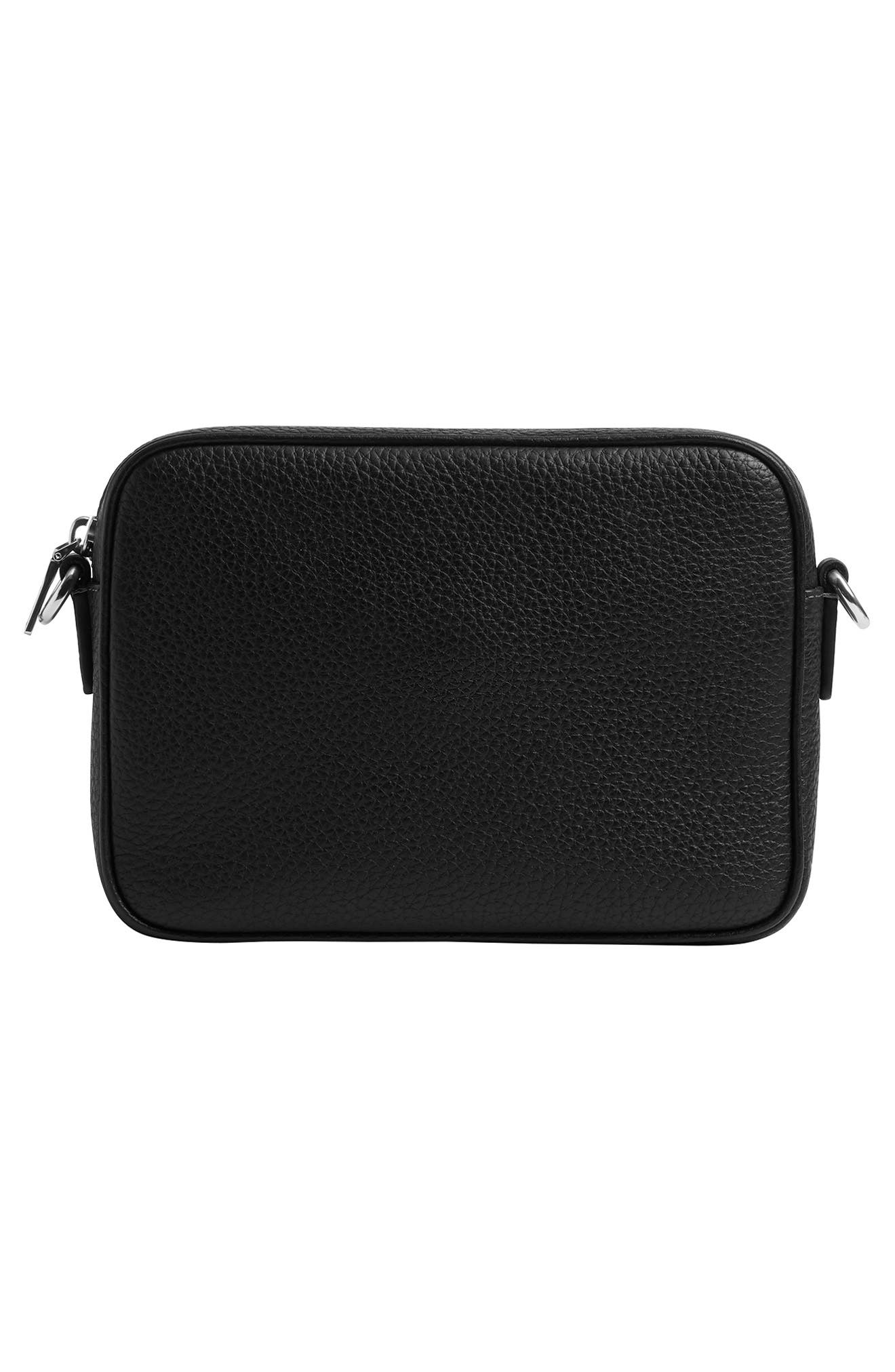 COACH Knox Pebbled Leather Camera Bag, Alternate, color, Black