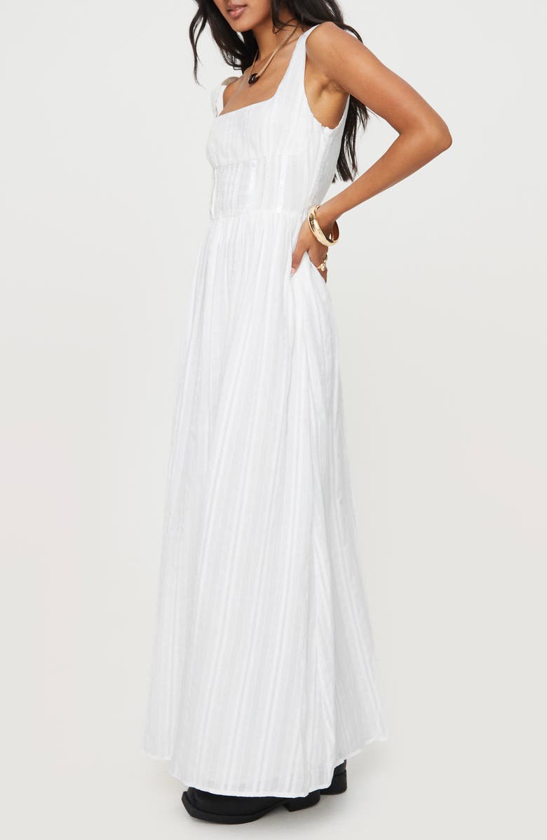 Princess Polly Lorinda Strapless Cotton Maxi Dress, Alternate, color, White
