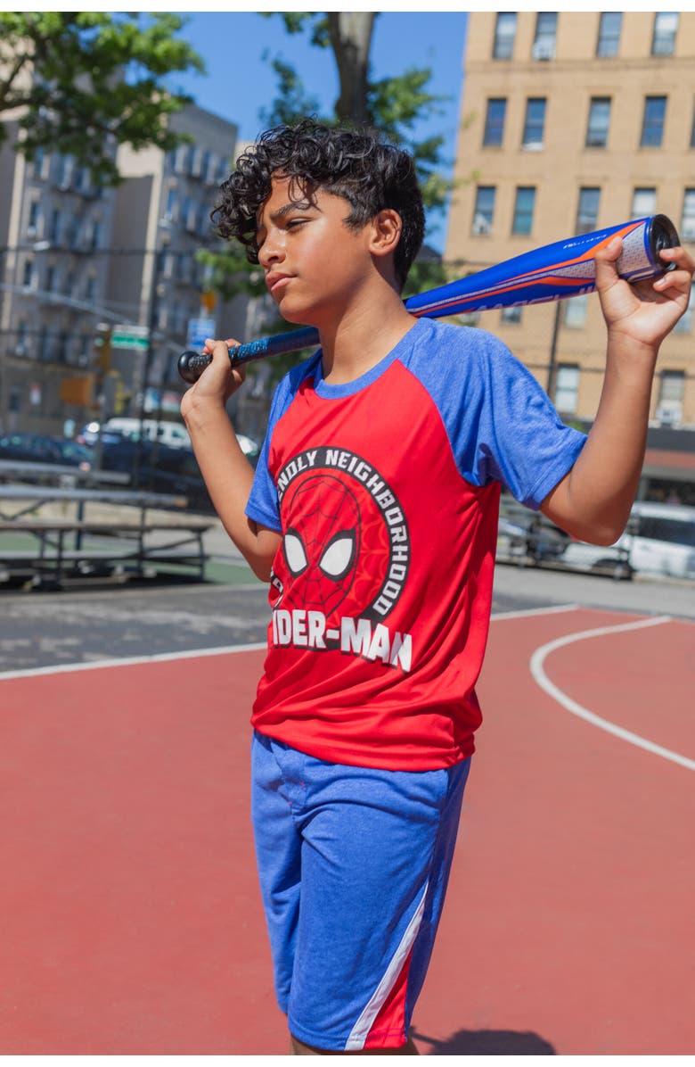 Marvel Spider-Man 3pc Tank Top, Tee & Shorts Set, Alternate, color, Blue /Gray /Red