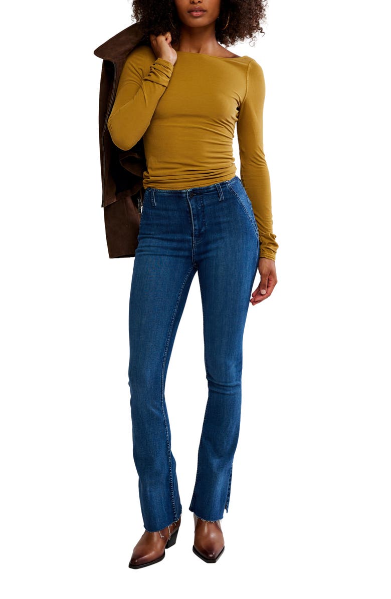 Free People Riley Low Back T-Shirt, Alternate, color, Dried Tobacco