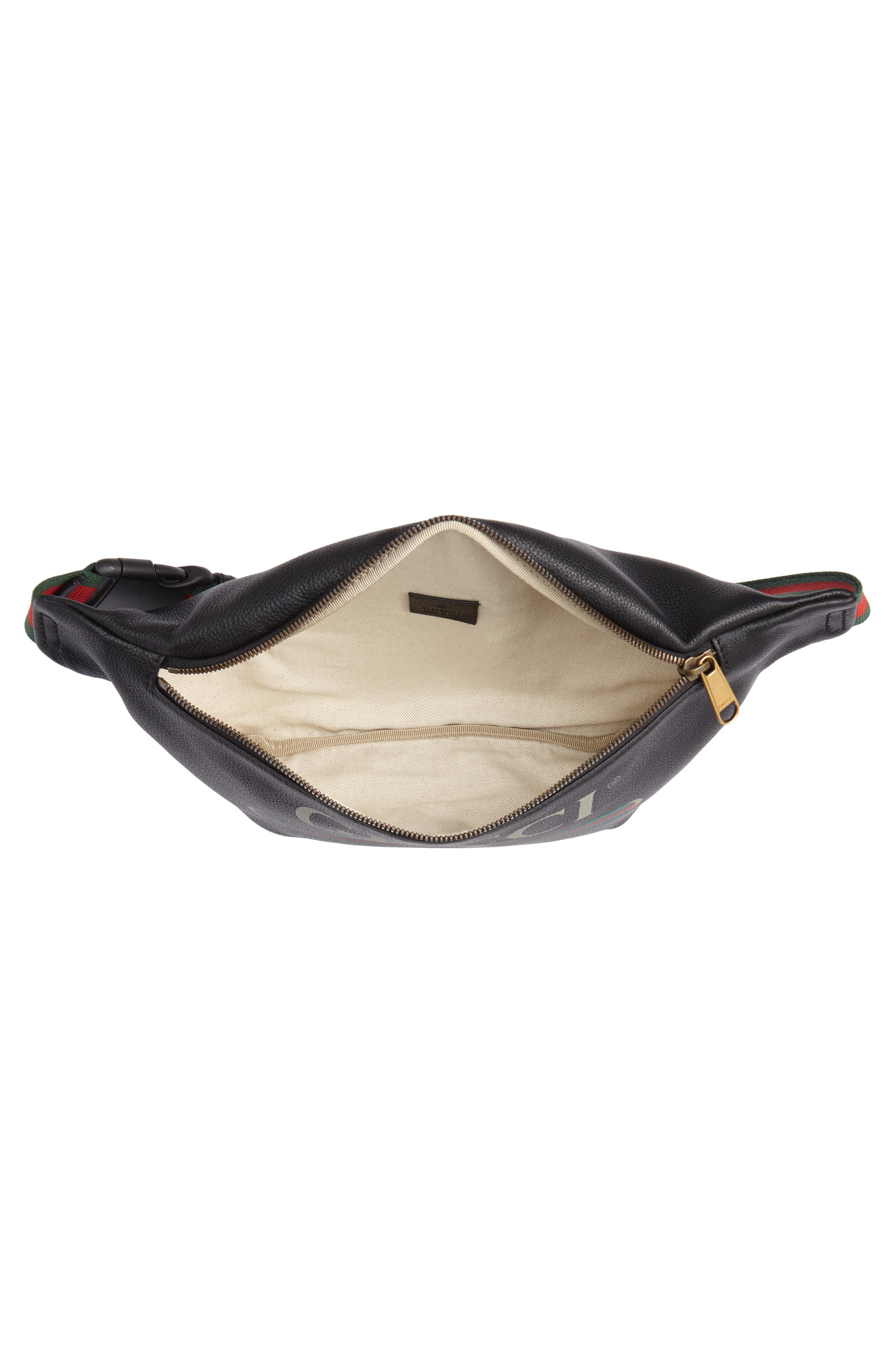 Gucci Logo Leather Belt Bag, Alternate, color, 