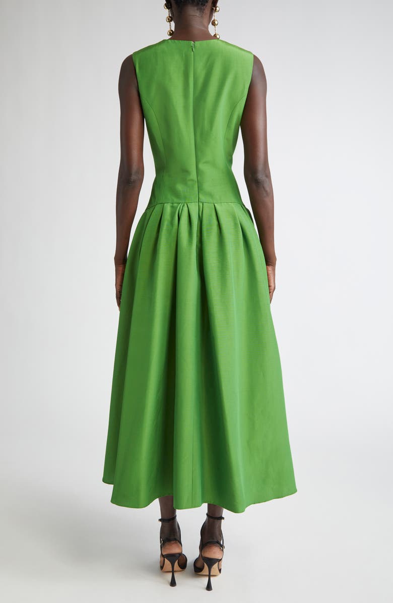 Carolina Herrera Bateau Neck Faille Dress, Alternate, color, Lawn Green