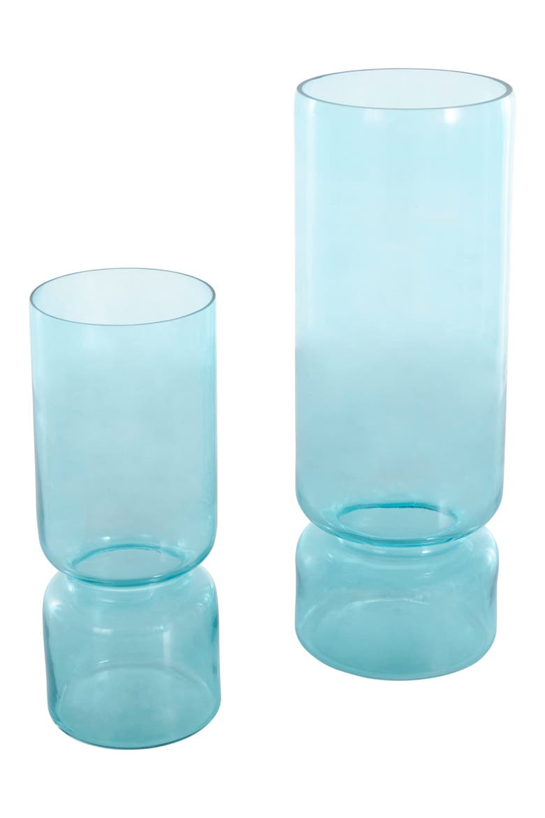 Set Of 2 Glass Vases, Alternate, color, BLUE