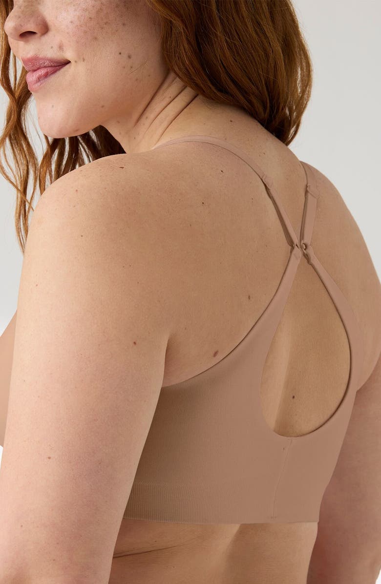 True & Co Soft Form Square Neck Wireless Bra, Alternate, color, Bronzed