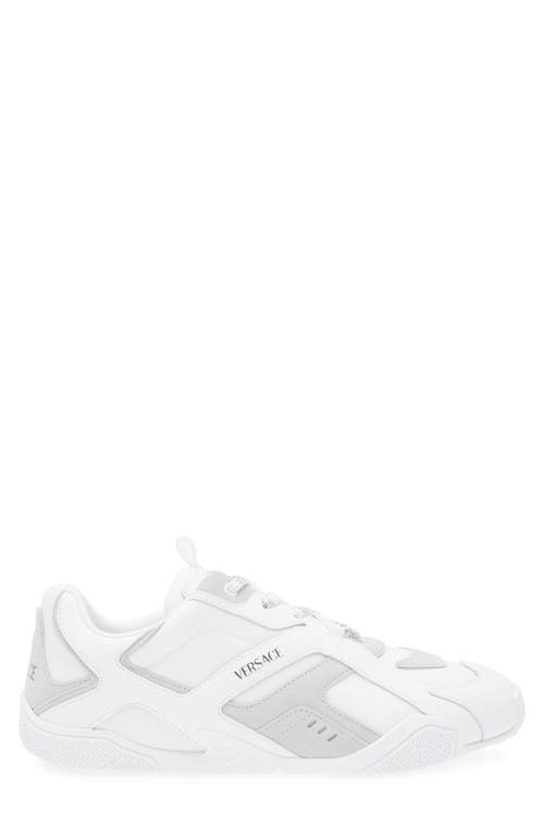 Versace Galaxia Leather Low-top Sneakers In White Concrete