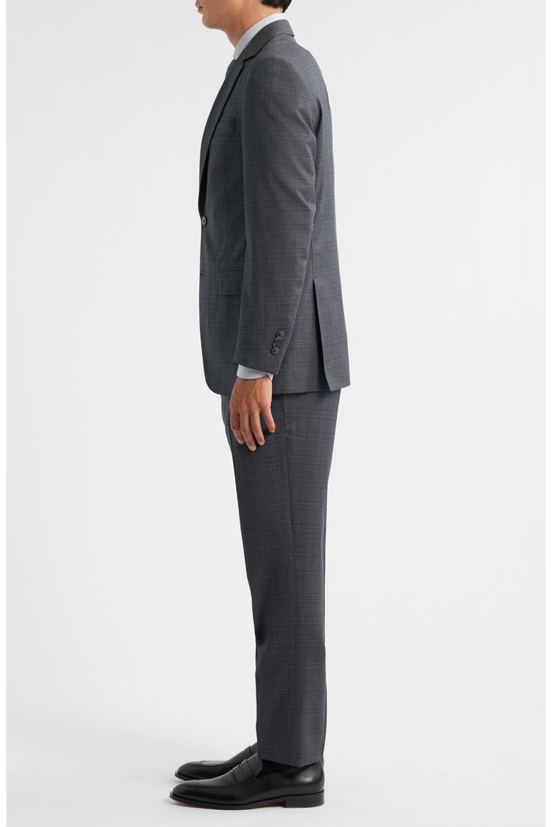 Flynn Classic Fit Plaid Wool Suit, Alternate, color, GREY