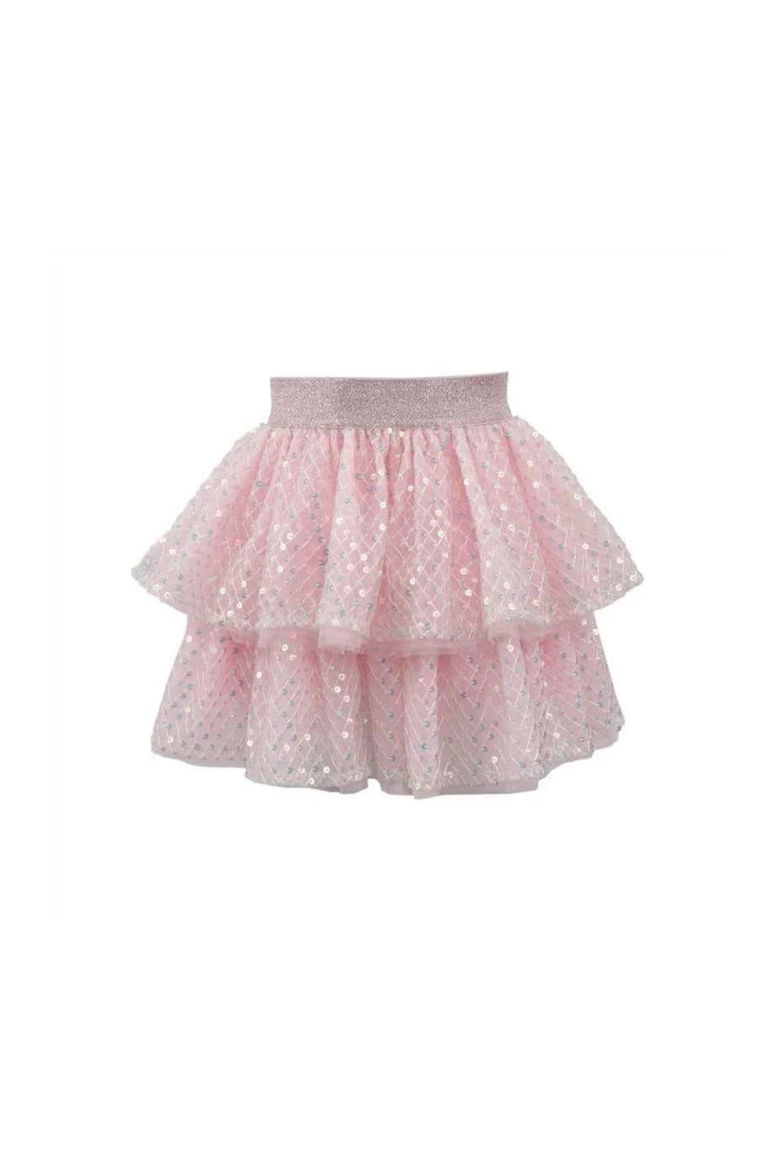 Sequin Party Tiered Skirt, Main, color, Pink