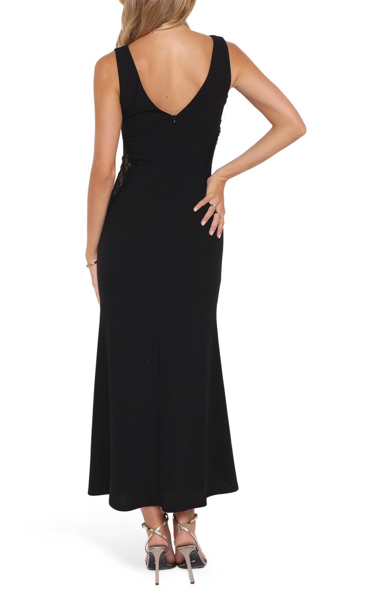 Petal & Pup Kadija Sleeveless Lace Trim Maxi Dress, Alternate, color, Black