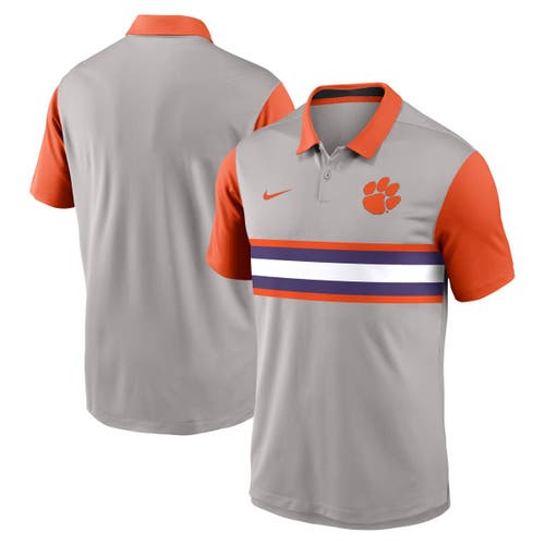 Nike Men's Gray/orange Clemson Tigers Vapor Performance Polo Shirt In Gray